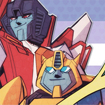 Starscream and Bumblebee in front of the t4t flag