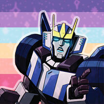 Strongarm in front of the he/she/they lesbian flag